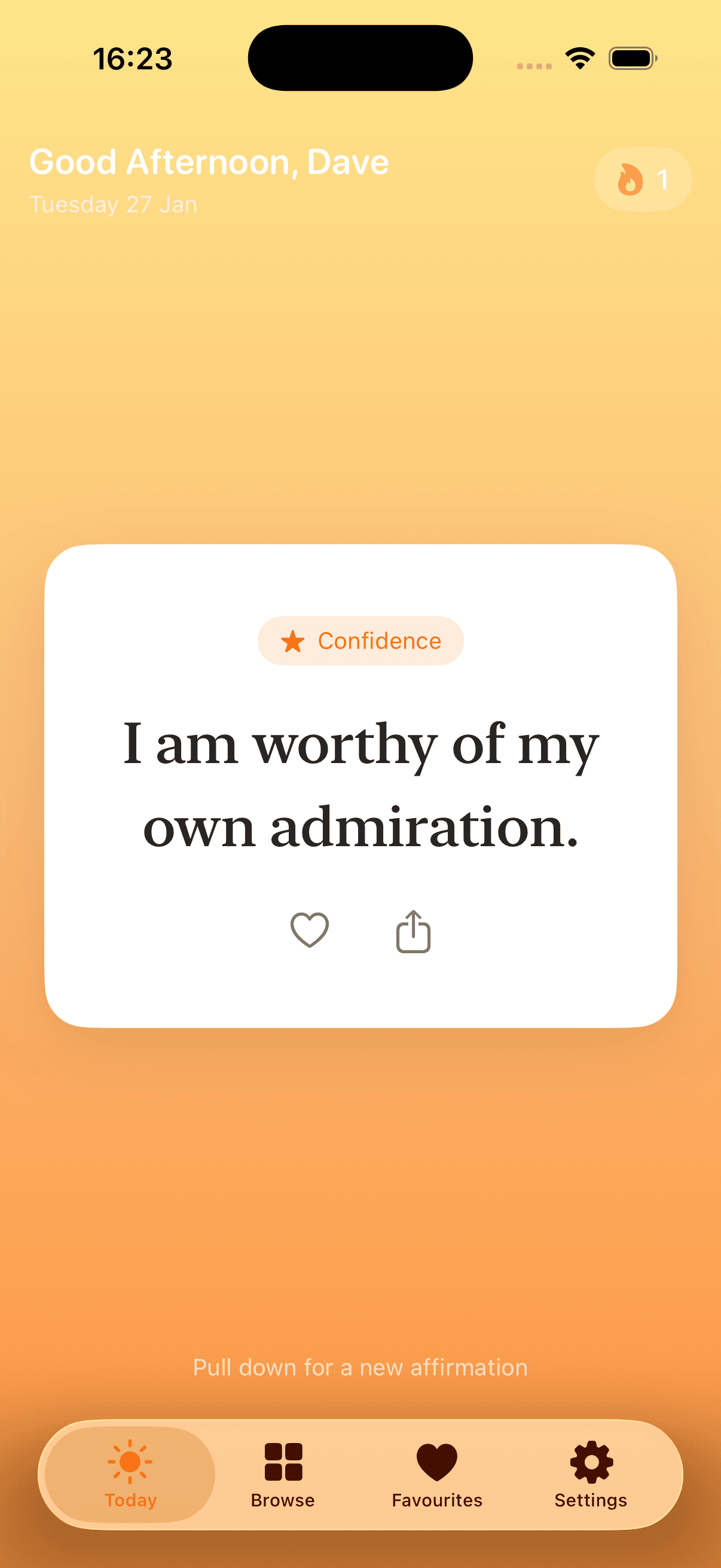 Confidence daily affirmation