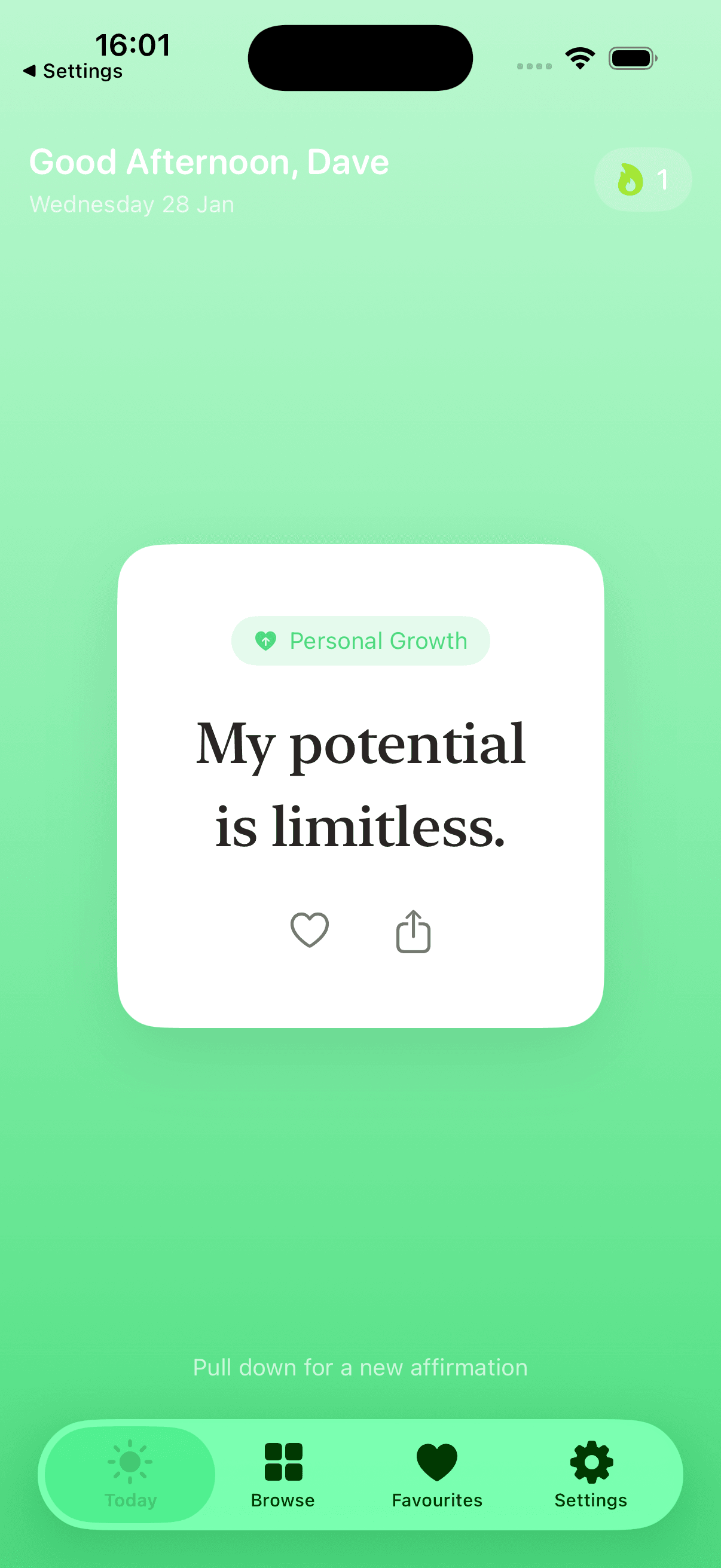 Forest theme affirmation