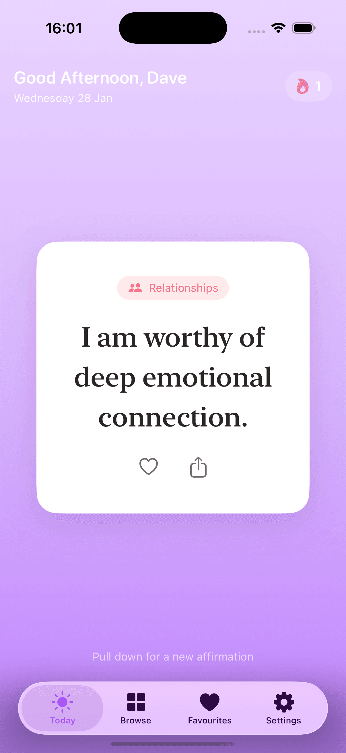 Lavender theme affirmation